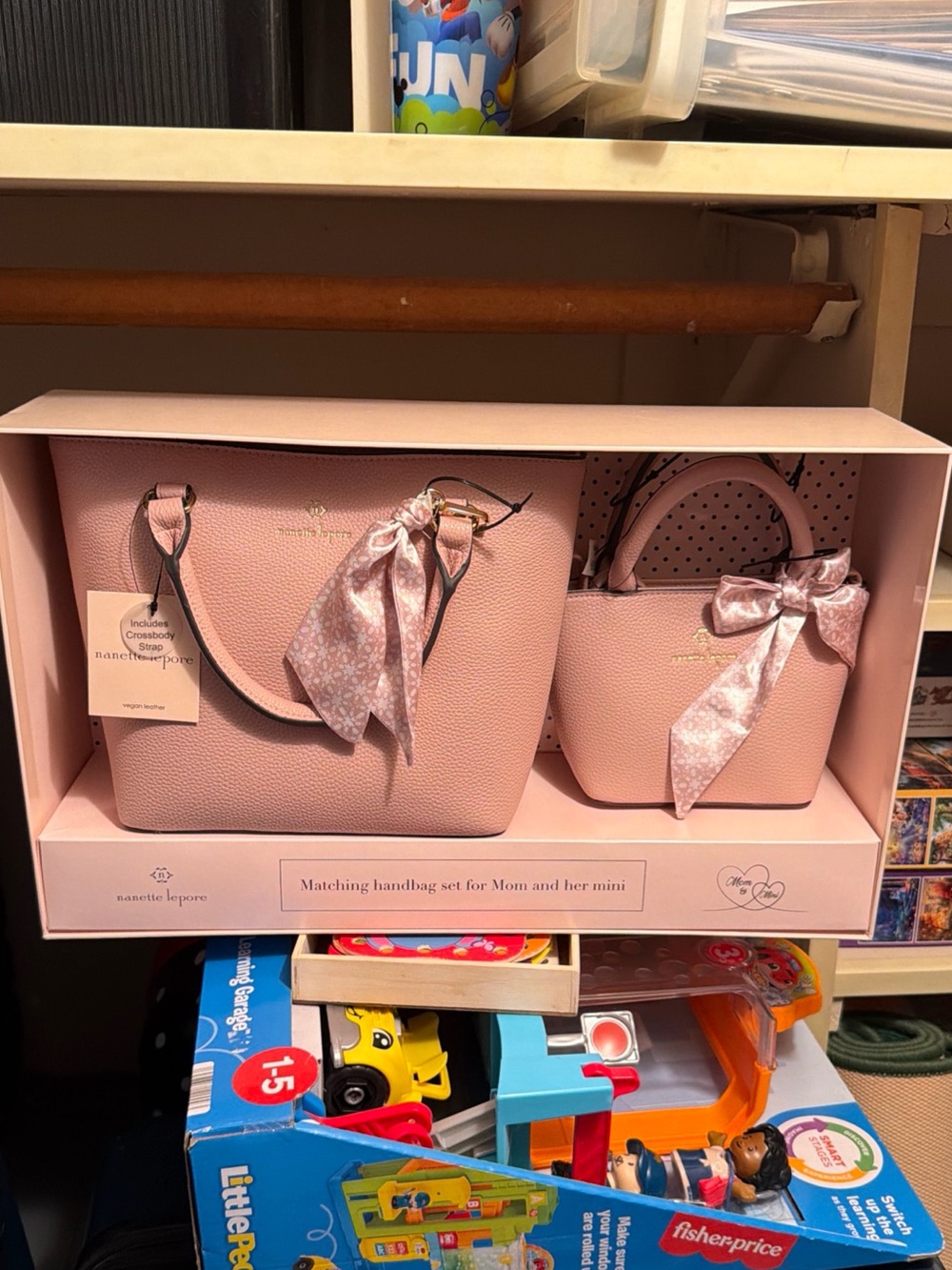 Nanette Lepore Matching Handbag & Mini Bag Set Pink